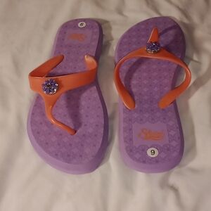 Strand Size 9 Purple And Orange Flip Flops Great Condition